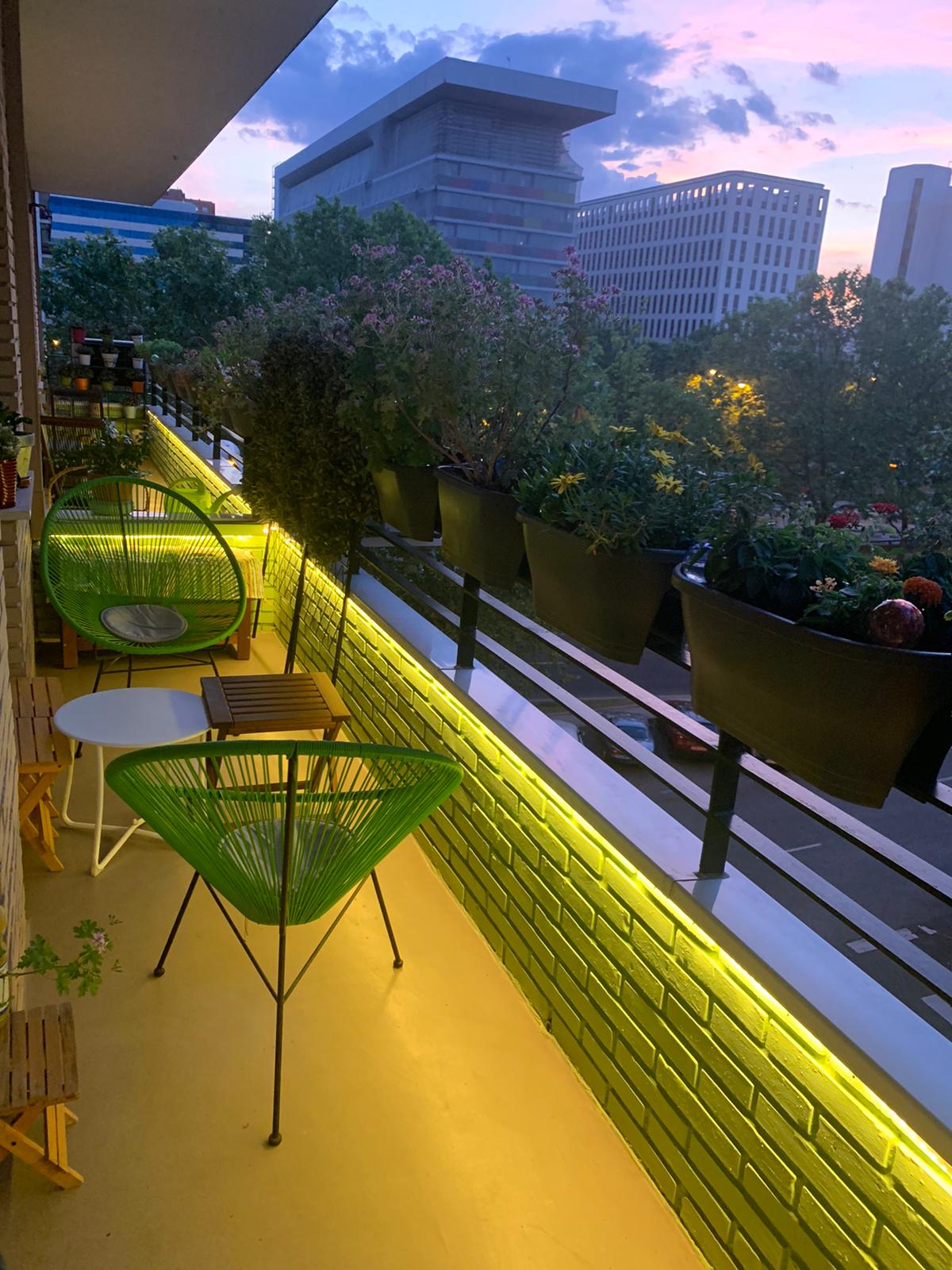 Terraza enla castellana con luces leds
